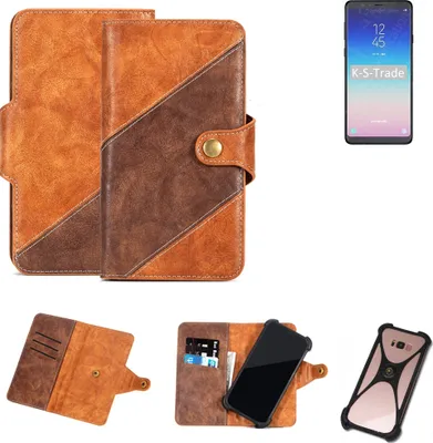 Produktbild von K-S-Trade Handy-Hülle Schutz-Hülle Bookstyle Case Wallet-Case kompatibel mit Samsung Galaxy A6s Handy Cover Bumper Kantenschutz Smartphone