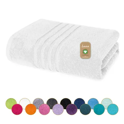 Produktbild von Lavea® Duschtuch 70x140 cm, 100% Baumwolle, Frottee, saugstark, Badetücher, Badezimmer, Sport, Wellness, Frottierserie Bali – Weiß