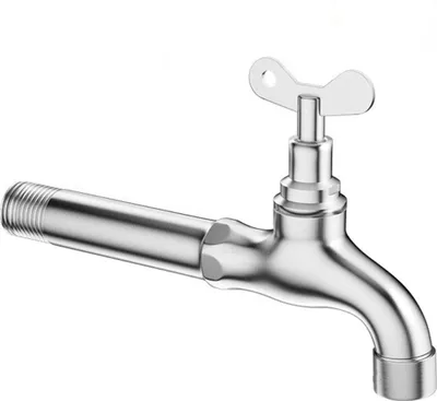 Produktbild von INF Abschließbarer Außenwasserhahn - 16cm Edelstahl Diebstahlsicherer Wasserhahn