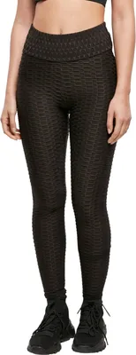 Immagine prodotto di Dámské leginy Urban Classics Donna Leggings a nido d'ape a vita alta nero - L