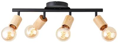 Immagine prodotto di Tubi per faretti Brilliant Lampe Tiffany 4flg nero opaco/marrone naturale 4x A60, E27, 28 W