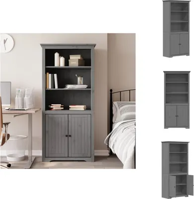 Obrázek produktu pro vidaXL Knihovna BODO Grey 80x40x172 cm z masivního borovicového dřeva - Knihovny a regály
