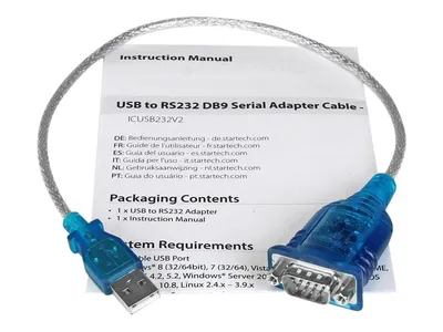 Zdjęcie produktu dla StarTech.com ICUSB232V2, Szary, 0,43 m, USB 2.0 Type-A, DB-9, Męska, Męska