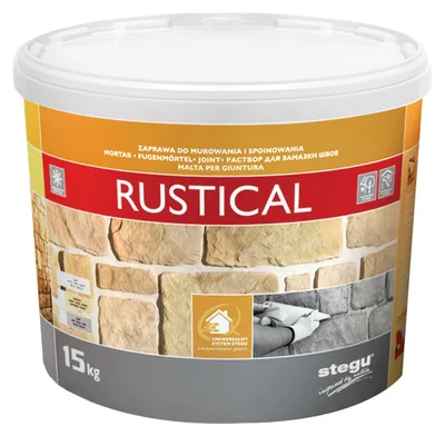 Produktbild von Stegu RUSTICAL Fugenmörtel Klinker Dekorstein 15 kg – Weiß