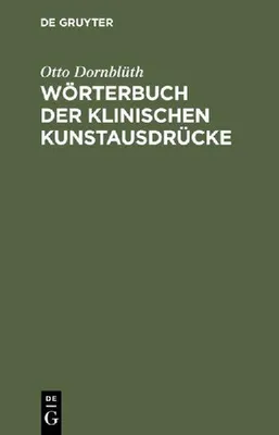 Produktbild von Wörterbuch der klinischen Kunstausdrücke
