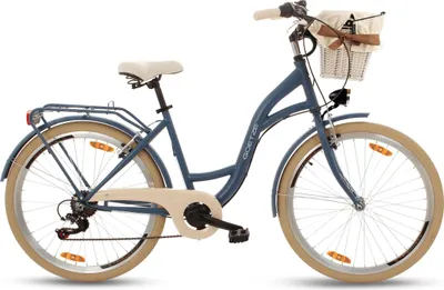 Obrázok produktu pre Dámsky mestský bicykel Goetze Mood 26" – 6 rýchlostí, oceľový rám 17", LED osvetlenie, košík