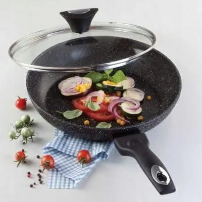 Zdjęcie produktu dla Tiross Patelnia Marmur Z Pokrywką 28Cm Ts-1256P