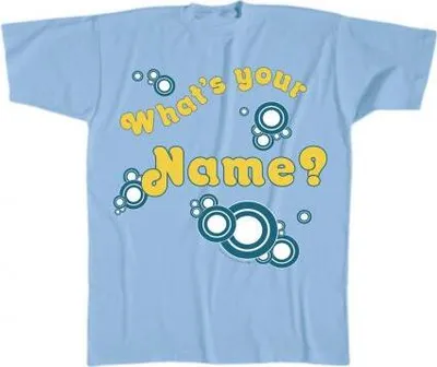 Produktbild von T-Shirt uni mit Aufdruck - Whats Your Name? - 09658 hellblau - Gr. S-XXL Größe - XXL