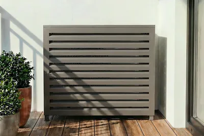 Produktbild von Klimaanlagen- & Wärmepumpen-Abdeckung ANETO Aluminium Taupe - Größe M