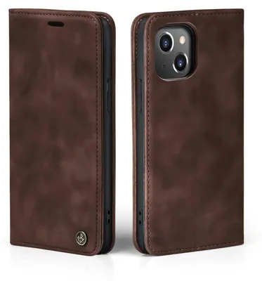 Produktbild von Handy Hülle für Apple iPhone 13 mini Klapphülle Bookcase Flip Cover Handy Tasche Etui Farbe: Dunkelbraun