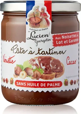 Produktbild von Lucien Georgelin Kakao-Haselnuss-Aufstrich ohne Palmöl - Französische Delikatesse 400 Gramm