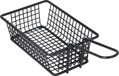 Image de Panier à friture en acier inoxydable de qualité alimentaire Support à frites Filtre à frites avec poignée pour restaurant Maison Court Rectangle