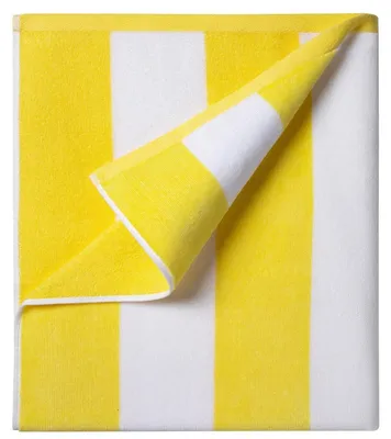 Obrázek produktu pro Plážová osuška, bavlna, 90 x 180 cm, proužkovaná, žlutá, měkká