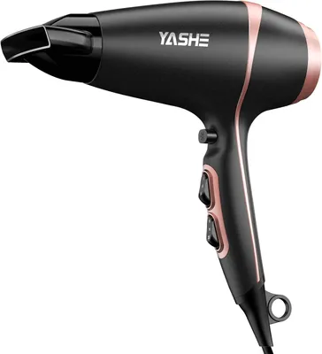 Produktbild von YASHE Haartrockner HD-813, 2000 W, 2 Gebläsestufen, Schwarz/Roségold
