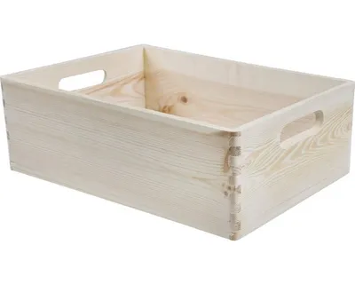 Image de Boîte en bois, 40x30x14 cm, avec poignées