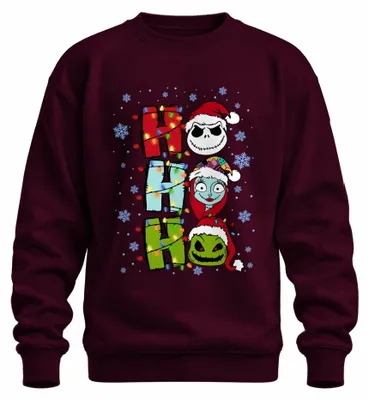 Obrázok produktu pre Uni mikina s kapucňou Jack Skellington Sally lustig, bordová, L