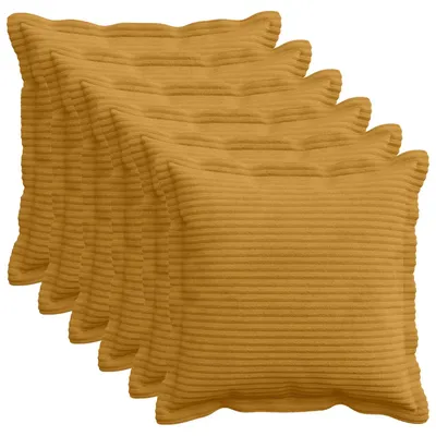 Obrázok produktu pre vidaXL Vankúšový poťah, 6 ks, farba: žltá, materiál: Cord, rozmer: 50 x 50 cm