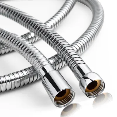 Immagine prodotto di Tubo flessibile per doccia, 2 metri, diametro di 11 mm, acciaio inossidabile, con protezione contro gli schiacciamenti, finitura cromata