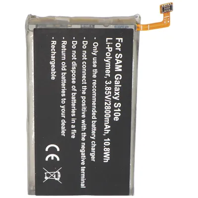 Zdjęcie produktu dla Bateria pasuje do Samsung Galaxy S10e Li-Polymer 3,85V 2800mAh 10,8Wh wbudowana bez narzędzi