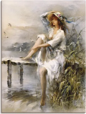Produktbild von ARTland Leinwandbild Wasserseite Größe: 45x60 cm
