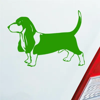 Produktbild von Auto Aufkleber Beagle Hund Dog Animal Tier Car 12x7,5 cm Hellgrün Sticker Heckscheibenaufkleber