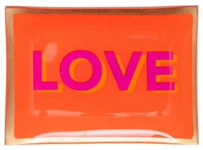 Imagen del producto de Platos "Love", Glasteller M, "Love", con borde dorado, color naranja