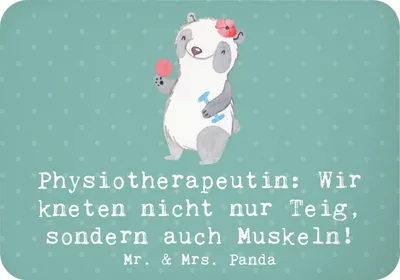 Produktbild von Mr. & Mrs. Panda Magnet Physiotherapeutin Humor - Meeresbrise - Geschenk, Massage, Whiteboard Magnet, Mobilität, Teig kneten, Berufe, Gesundheit, Souvenir Magnet