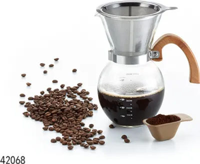 Produktbild von Kaffeezubereiter "Lola" mit Edelstahlfilter mit Holzgriff 0,65 l