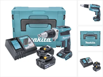 Produktbild von Makita DFS 452 RTJ Akku Schnellbauschrauber 18 V Brushless + 2x Akku 5,0 Ah + Ladegerät + Makpac