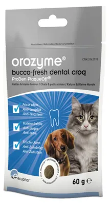 Produktbild von Orozyme Bucco-Fresh Dental Croq 60 g | Hunde & Katzen | Zahnpflege