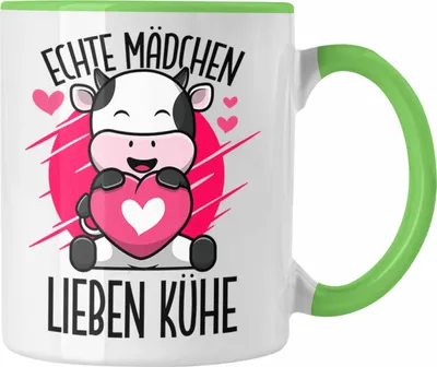 Produktbild von Trendation - Tasse Kuh Liebhaber Lustige Geschenkidee für Mädchen Kühe (Grün)