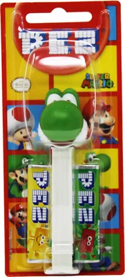 Produktbild von PEZ Super Mario Dino Spender mit 2 Päckchen süßen Bonbons 17g
