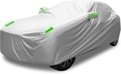 Immagine prodotto di Copertura universale per auto 4,3–4,8 m – 190T impermeabile e traspirante – Tasca per specchietti e strisce riflettenti – Resistente ai raggi UV, alla pioggia e alla neve