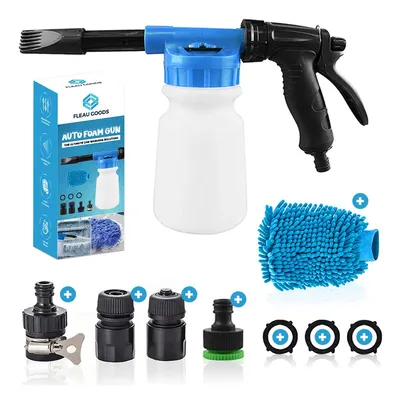 Zdjęcie produktu dla Pistolet do pianki samochodowej Fleau Goods pistolet do pianki do mycia samochodów pistolet do pianki do śniegu - lanca do pianki - regulowana gęstość odpowiednia do węży ogrodowych - trwała