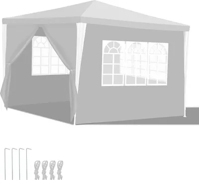 Produktbild von Jopassy Pavillon Hochzeitsempfängen Partyzelt PE Festzelt Einfache Montage 3x3m Weiß