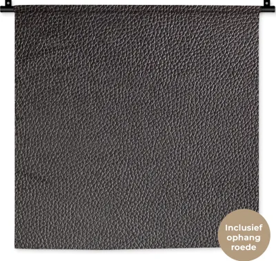 Produktbild von MuchoWow® Wandteppich Wandbehang Leder - Lederoptik - Schwarz - Hell 60x60 cm Tapisserie Dekoration Wandtuch - Dekorationen - Wand Decke