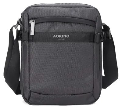 Obrázok produktu pre Aoking Crossbody Taška Uni Čierna Zips Nastaviteľný Popruh Black B UNICA 21x6x26 cm