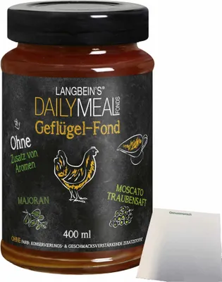 Produktbild von Langbeins DailyMeal Geflügel-Fond (400ml Glas) + usy Block