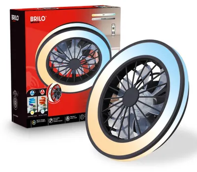 Produktbild von Briloner Deckenventilator mit Licht Fernbedienung Ø38cm Rund 24W 2600lm 3000K-6500K Warmweiß bis Tageslichtweiß DC-Motor Schwarz - Deckenleuchte Schlafzimmer Wohnzimmer