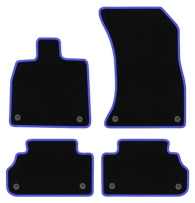 Immagine prodotto di Tappetini in moquette per Audi Q5 II FY / F5 2017- (SUV) – set 4 pezzi, nero/blu, su misura – Wielganizator CARLUX