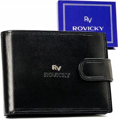 Obrázek produktu pro Pánská peněženka Rovicky z přírodní kůže černá RFID 12,5 cm