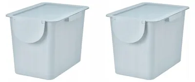 Produktbild von IKEA TRÖSKNING Mülleimer mit Deckel 25 l Hellgraublau (2 Stück)