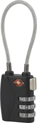 Image de Cadenas à combinaison TSA à cable, 3 chiffres, voyage, 30mm - THIRARD