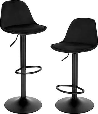 Produktbild von EUGAD 2 x Barhocker, höhenverstellbar, Drehhocker, aus Metall, Schwarz