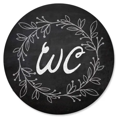 Produktbild von Badezimmer Türschild schwarz WC-Schild schwarz weiß 15,5 cm