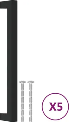Produktbild von Möbelgriffe 5 Stk. Schwarz 192 mm Edelstahl