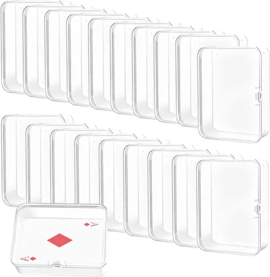 Imagen del producto de Cajas transparentes para tarjetas, juego de 20 unidades, 10,5 x 7,5 x 2,5 cm, ideales para tarjetas de visita