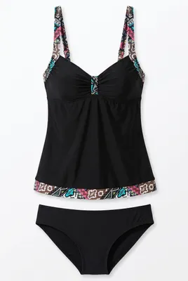 Produktbild von LASCANA Tankini schwarz-bunt Größe 50 Cup B