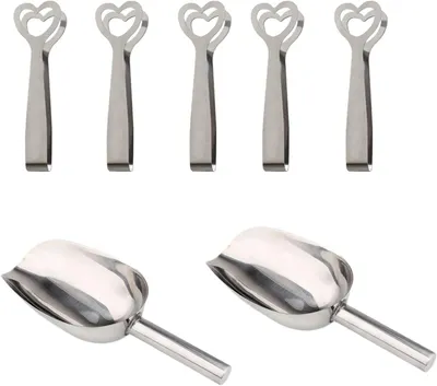 Immagine prodotto di Pinze per zucchero e 2 pinze per gelato - Set da 5 - Set di pinze in acciaio inossidabile - Set di pinze per zucchero - Pinze per caramelle - Cubetti di ghiaccio