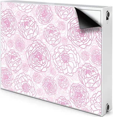 Produktbild von Magnet Heizkörperabdeckung Heizkörperverkleidung Verkleidung Abdeckung 80x60 cm  - Pinke Blumen